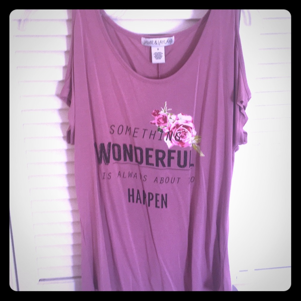 Inspirational cold shoulder tee